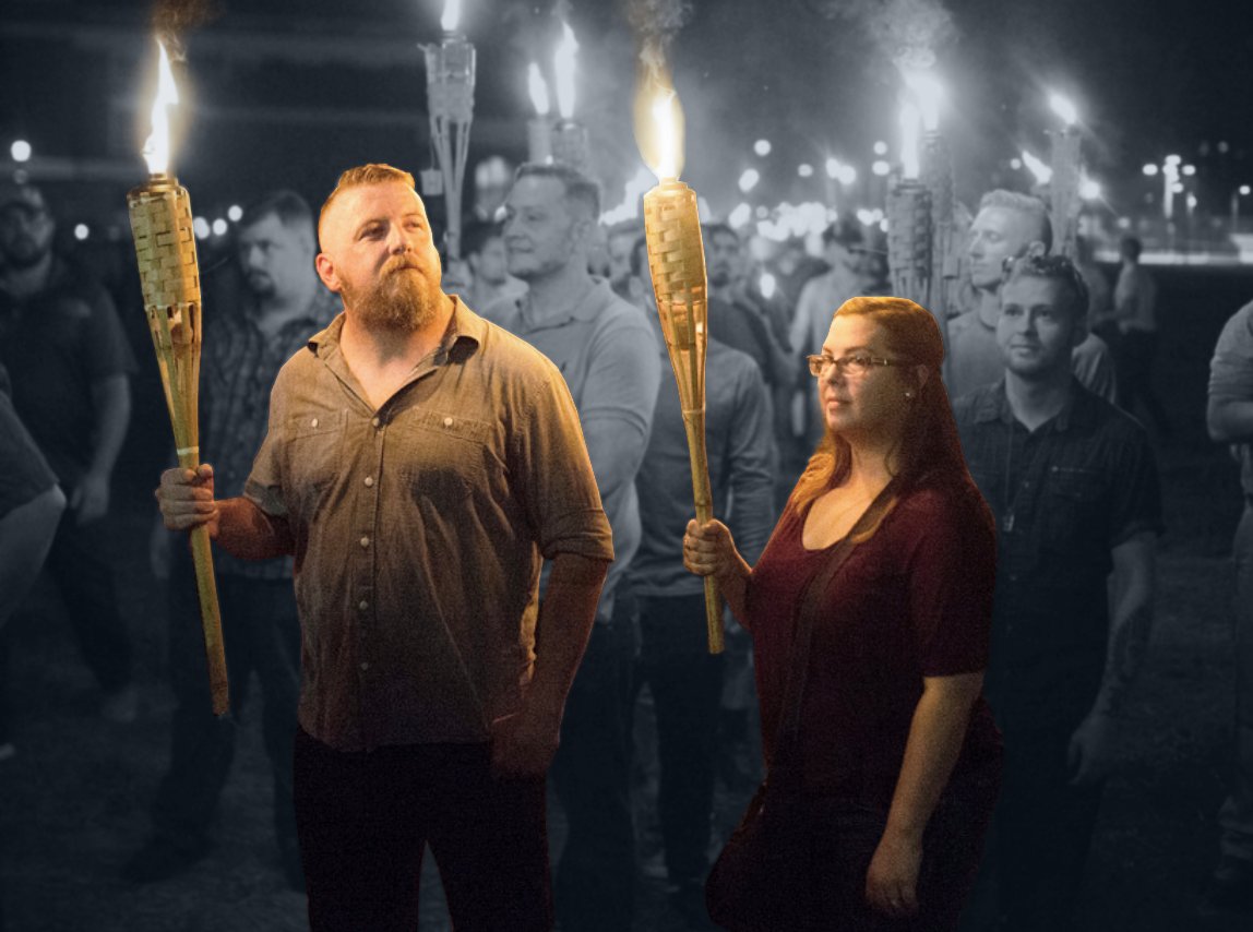 Meet Oklahoma-based neo-Nazis and UTR torch bearers Joshua Harley James and his former wife Justine Danielle Crowe James. From racial slurs to Nazi pies, these two are awful. #IgniteTheRight #BeardedTorchUTR latenightafa.noblogs.org/joshua-harley-… x.com/antichud/statu…