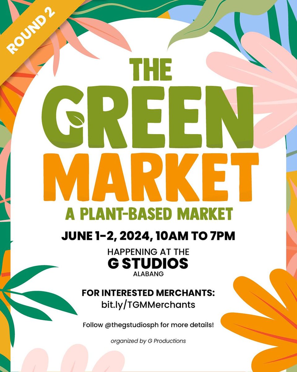 #TheGreenMarket is back at G Studios for round 2! Mark your calendars - June 1-2, 2024, 10am to 7pm.  

#GStudios @mateoguidicelli @JustSarahG @gproductionsph