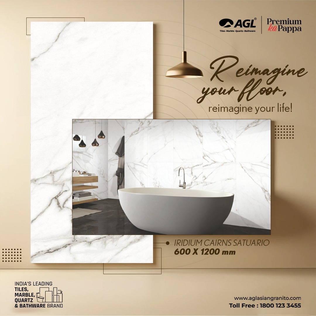 Elevate your space with uniquely designed digital glazed vitrified tiles, making it a joy to live in! Do visit your nearest AGL store to explore more. 

#AGL #AGLTiles #PremiumKaPappa #LargeSlab #DigitalGlazedVitrifiedTiles