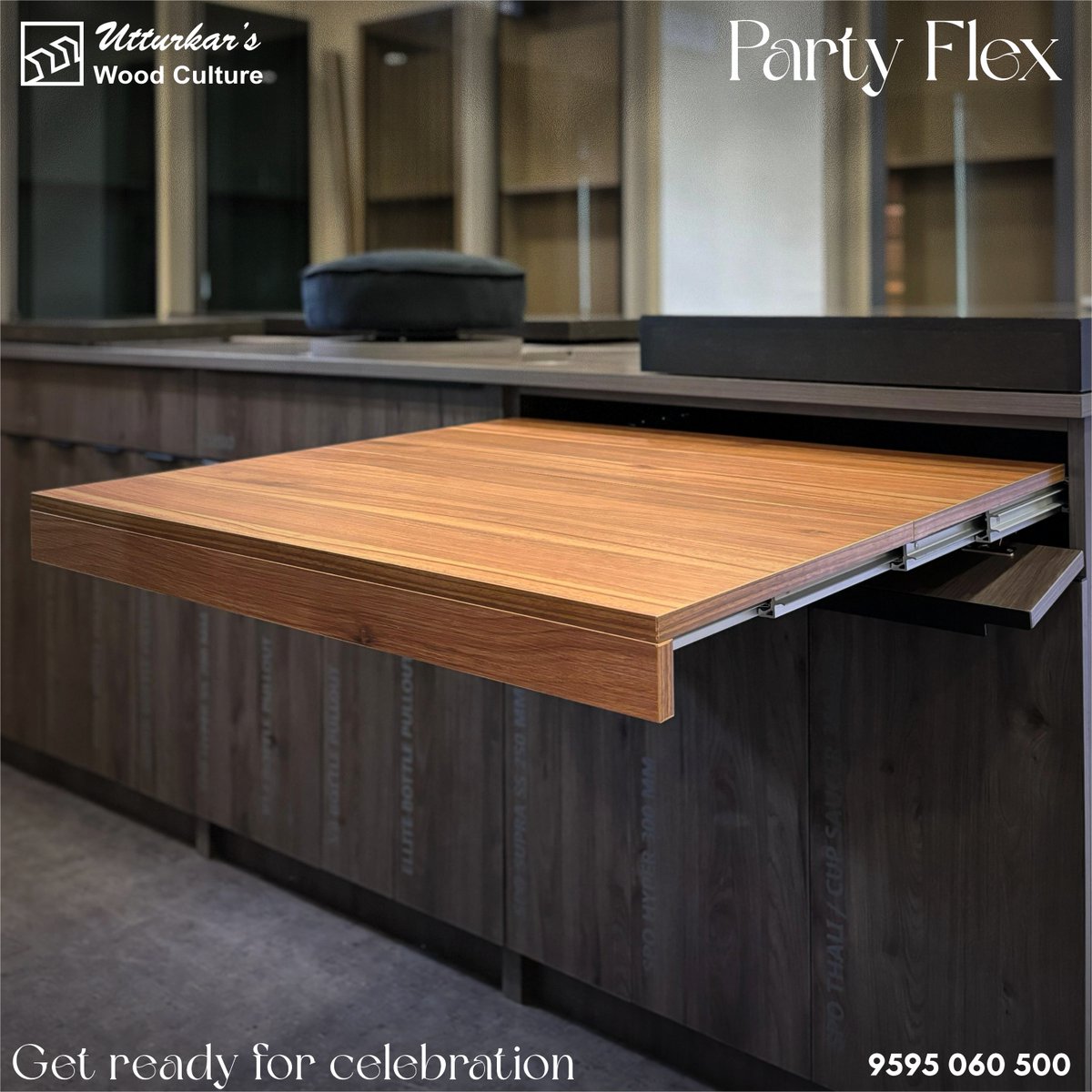 #partyflex #tabletop #topflex #morespace #smartproduct #furnituredesign #hiddentable #versatiledesign #workspaceideas #spacesolutions #innovationdesign #productinnovation #hardwaresolutions #smartsolutions #tarekutturkar #utturkarswoodculture #trending #foryou