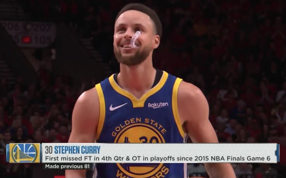 Steph Curry didn’t miss a single free throw in the 4th quarter of the playoffs for 4 years 🤯