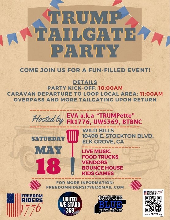Join @1Trumpette2024 @F_R_1776 @UnitdWeStand369 and @BTBNCBethie for Another AWESOME EVENT! SO MUCH FUN! Check the Details Below for this PACKED day of Patriot FUN!