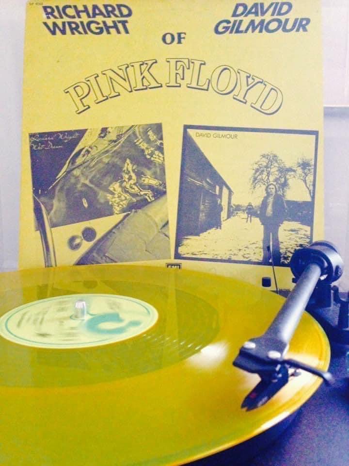 A curious 12” vinyl (45 rpm) promo release from 1978 (France) featuring 1 track from each of their respective solo LPs ‘Wet Dreams &amp; ‘<a href="/davidgilmour/">David Gilmour</a> .. On beautiful yellow wax. Drop In From The Top (Wright) and No Way (Gilmour) are the selected tracks. <a href="/pinkfloyd/">Pink Floyd</a>