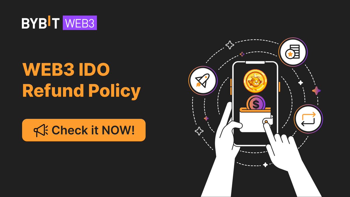 🚀 Exciting news: Bybit Web3 has officially launched an industry-leading IDO Refund Policy! 🔥 Now you can invest with confidence knowing that Bybit has your back if the market takes a turn📉💸 🤩 Check our latest blog post for all the details. 👉