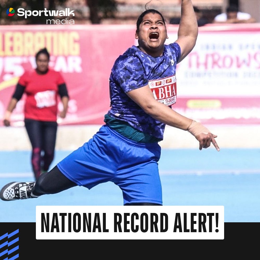 🙌🏻🔥 𝗦𝘁𝗮𝗻𝗱𝗶𝗻𝗴 𝗢𝘃𝗮𝘁𝗶𝗼𝗻 𝗳𝗼𝗿 𝗔𝗯𝗵𝗮! She set a new national record by throwing 18.41m & won 🥇 in the women's Shot Put at the National Federation Senior Athletics Competition 2024. 🤩 With this huge throw, Abha Khatua increased her rankings for the road to