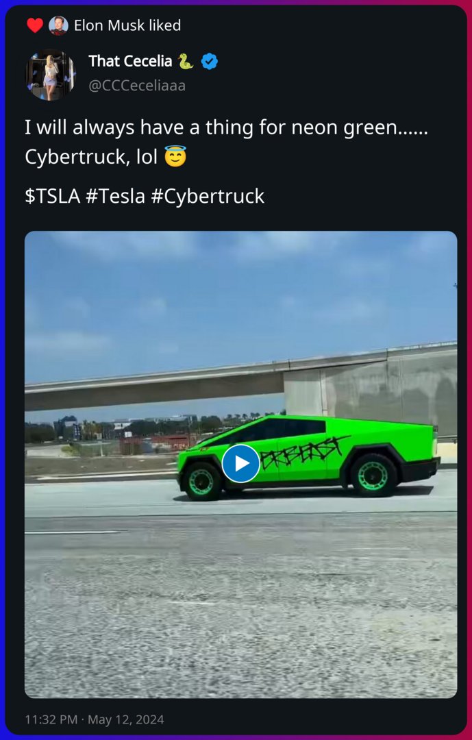 KardashevX's tweet photo. Elon Musk liked a post from That Cecelia 🐍 https://t.co/48TUaXPo1H https://t.co/zvLOVRb6Qf