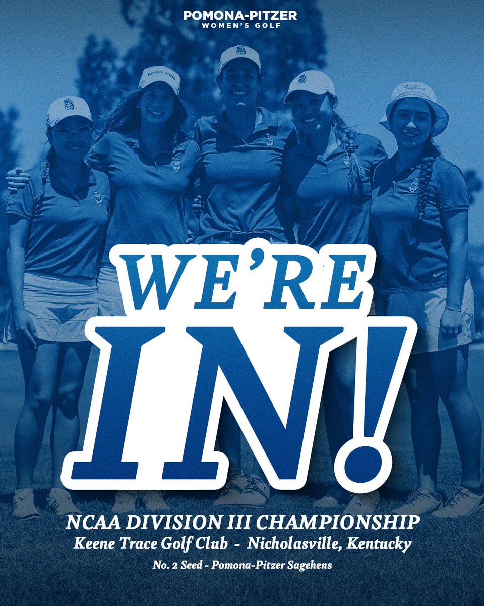 #SagehensWGOLF is going back to the NCAA Championships! Pomona-Pitzer is set to compete in Kentucky next week in Kentucky after seeing their name get drawn for the 2024 NCAA Division III Women’s Golf Championship as the No. 2 seed! #GoSagehens