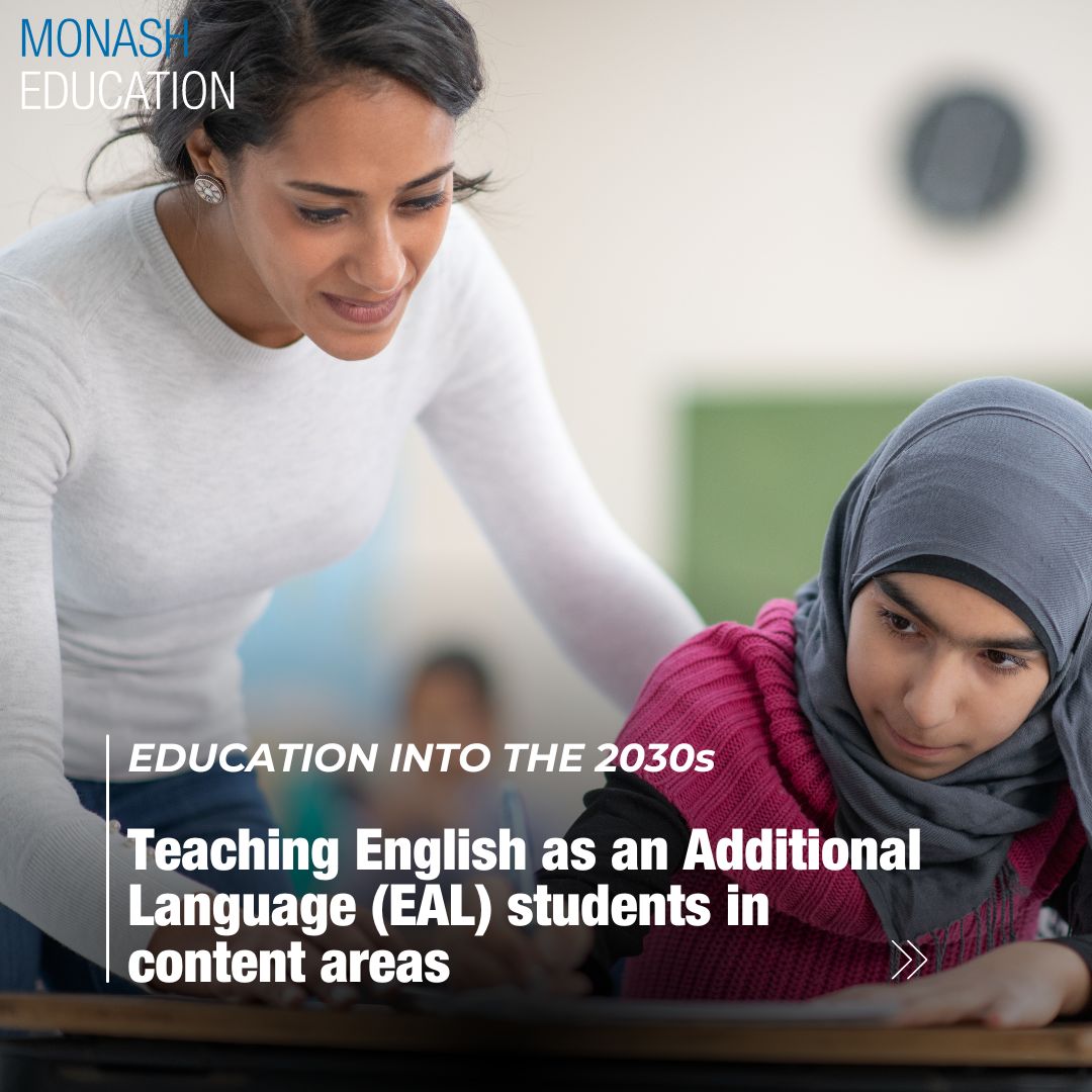 How can primary and secondary teachers support English as an Additional Language (EAL) students’ learning in content areas? Monash Education's Dr Jessica Premier outlines the three key actions to help support EAL students in our new Working paper: bit.ly/3ULELnc