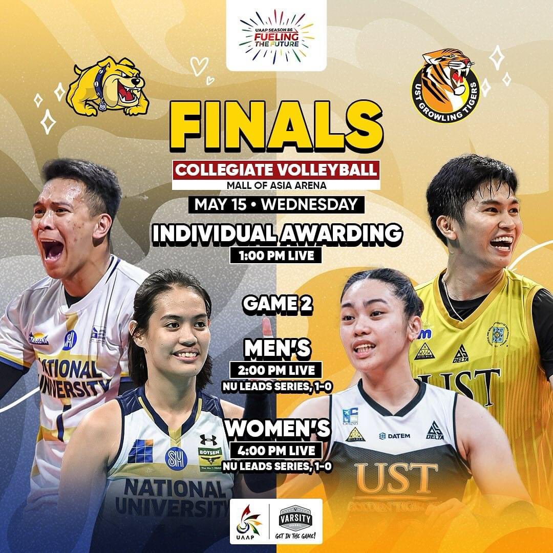 ✨ Manifesting that this will be our final game day this season. ✨

See you all this Wednesday at the Mall of Asia Arena for the #UAAPSeason86 finals game 2. #GoBulldogs #NULetsGo