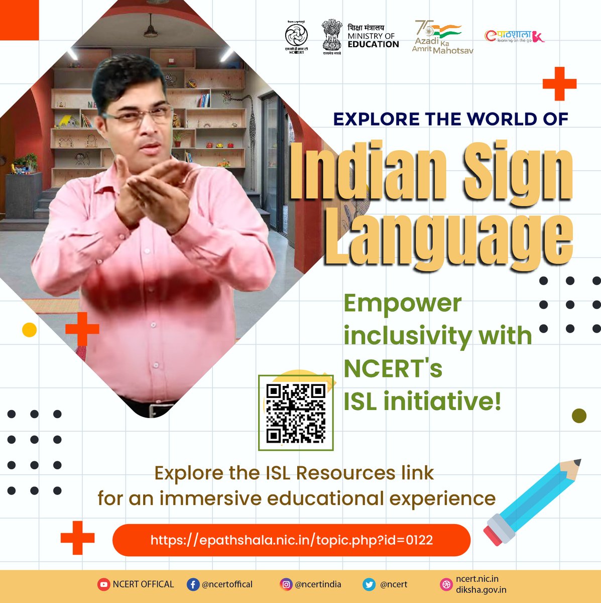 Join NCERT in celebrating inclusivity and breaking barriers in education! Our commitment to Universal Design for Learning (UDL) is evident in the development of Teaching Learning Resources in Indian Sign Language (ISL), fostering an inclusive learning environment for students.
