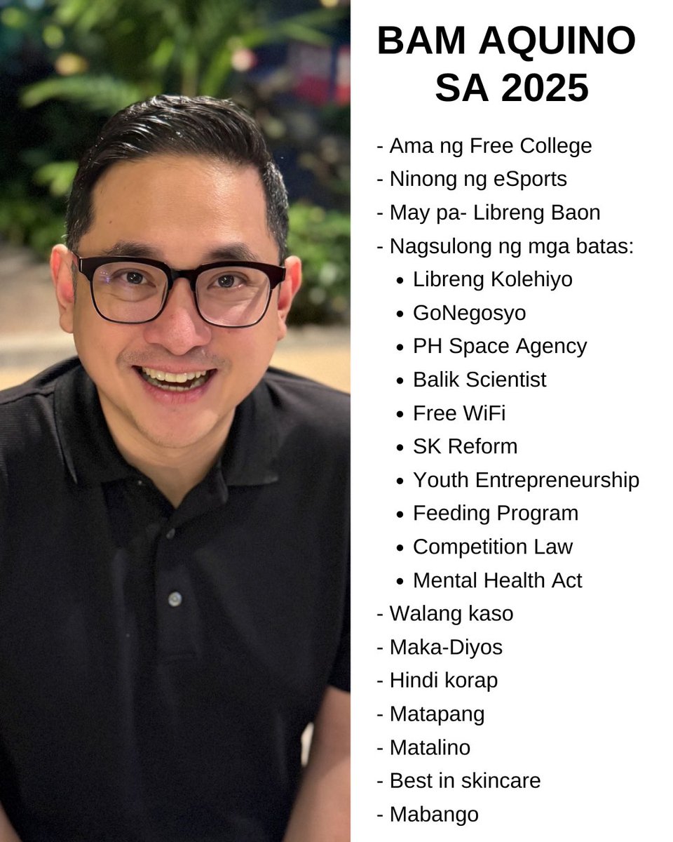 heycaloy's tweet photo. Handa na raw si Bam Aquino sa 2025 kaya handa na rin yung checklist natin 💯 https://t.co/kai4gQRxMG