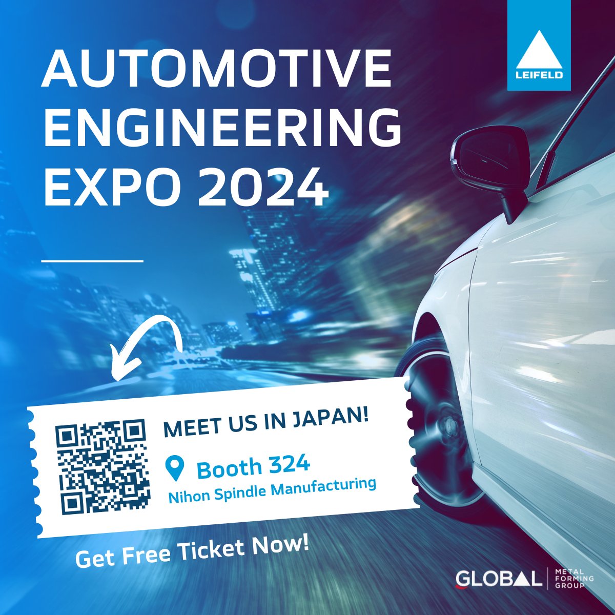 Meet us at the Automotive Engineering Expo in Japan from May 22-24, where we'll be showcasing the latest metal forming solutions by Nihon Spindle and Leifeld. Discover innovative metal forming solutions for wheels, cylinders, rotor shafts, exhaust parts, gear parts and more!