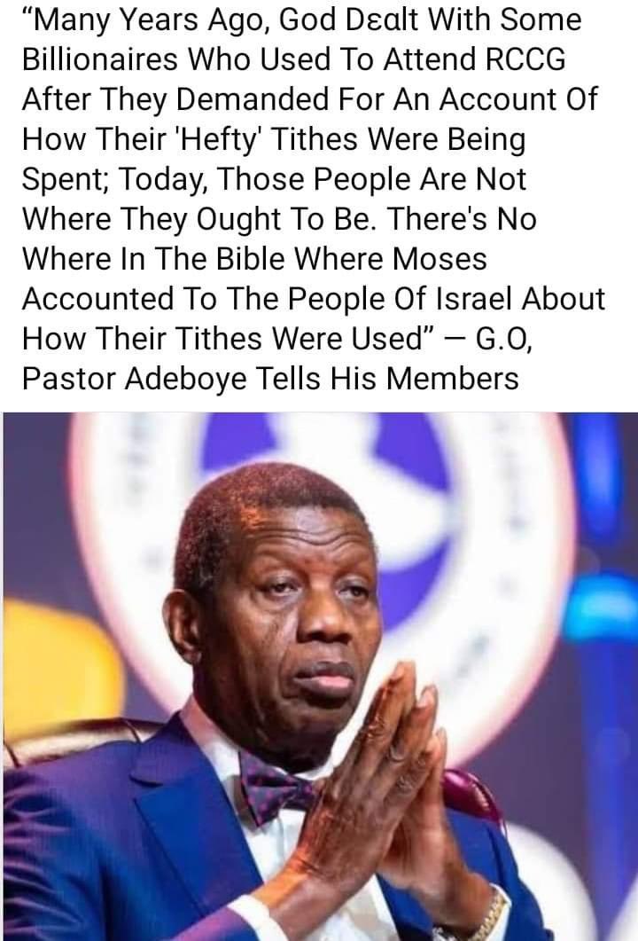 Hey, I'm out of content, I need traffic & money from engagement; what do I do?.. Let's go back to messages of Adeboye and post any random thing as he has more meaning in life than me... Not that I care about truth or lie, let the people just be commenting - bloggers association