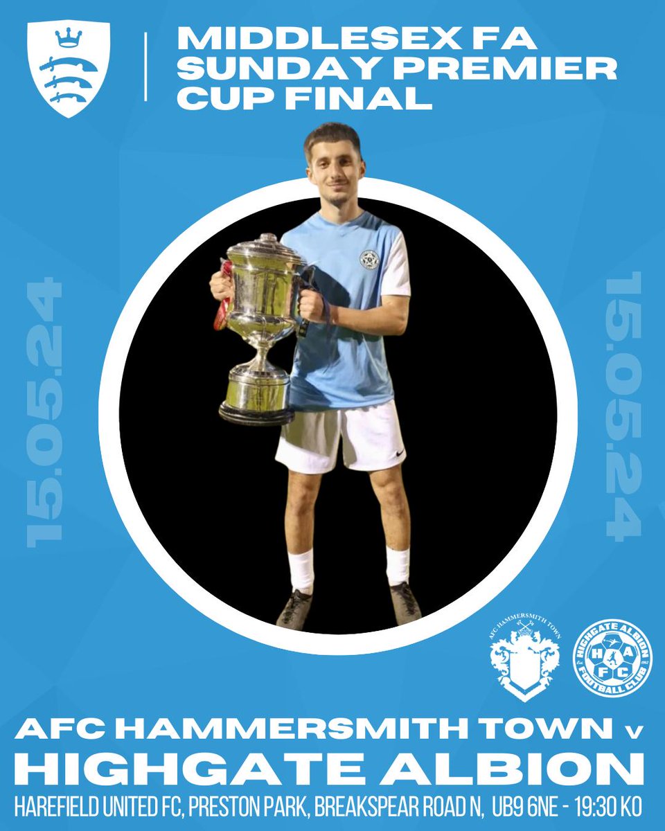 @middxfa Cup Final Wednesday 15th May 2024 19:30pm against @afc_hammersmith