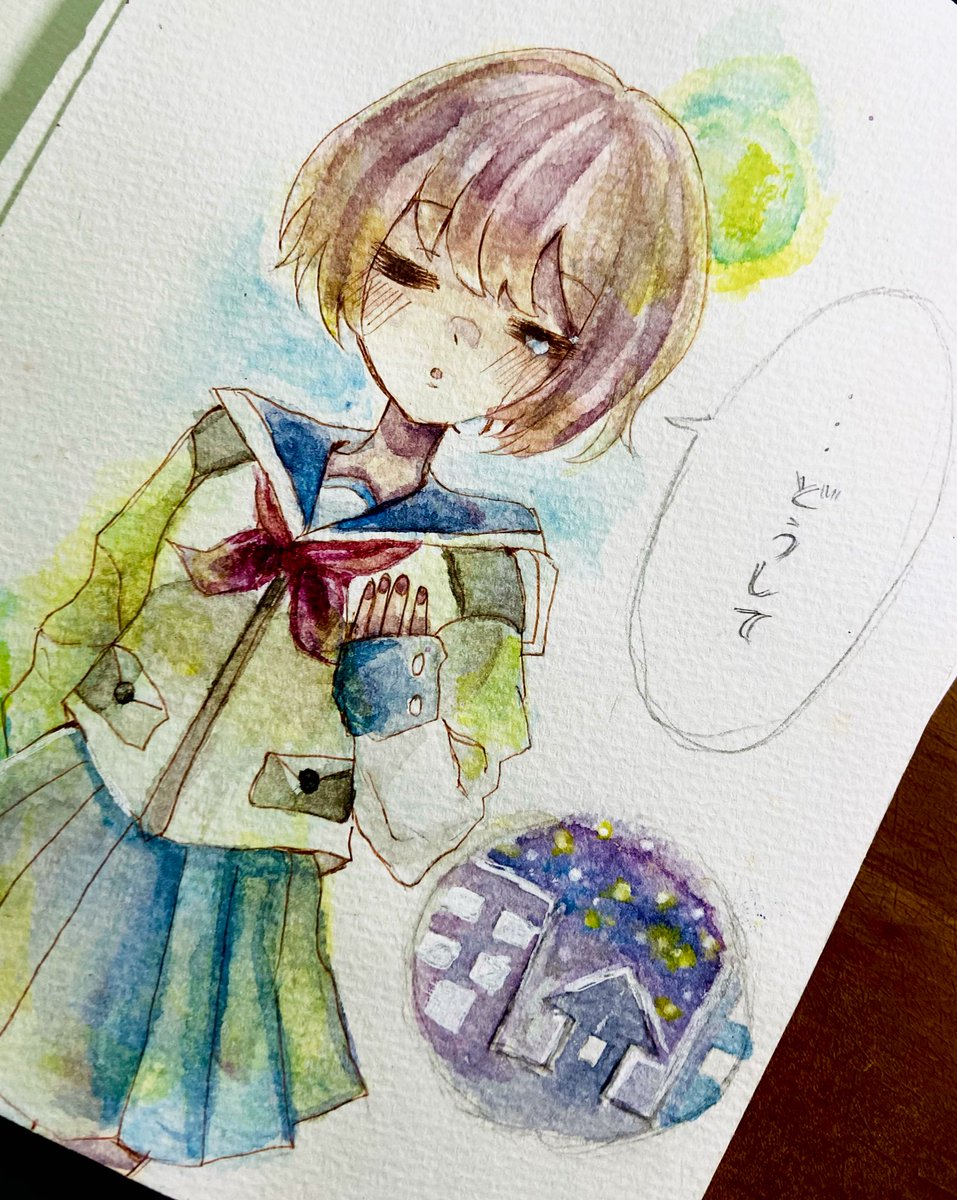 過去絵
あの頃はやたら制服描いてた
 #イラスト #創作  #アナログイラスト 
 #絵柄が好みっていう人にフォローされたい  #絵描きさんと繫がりたい