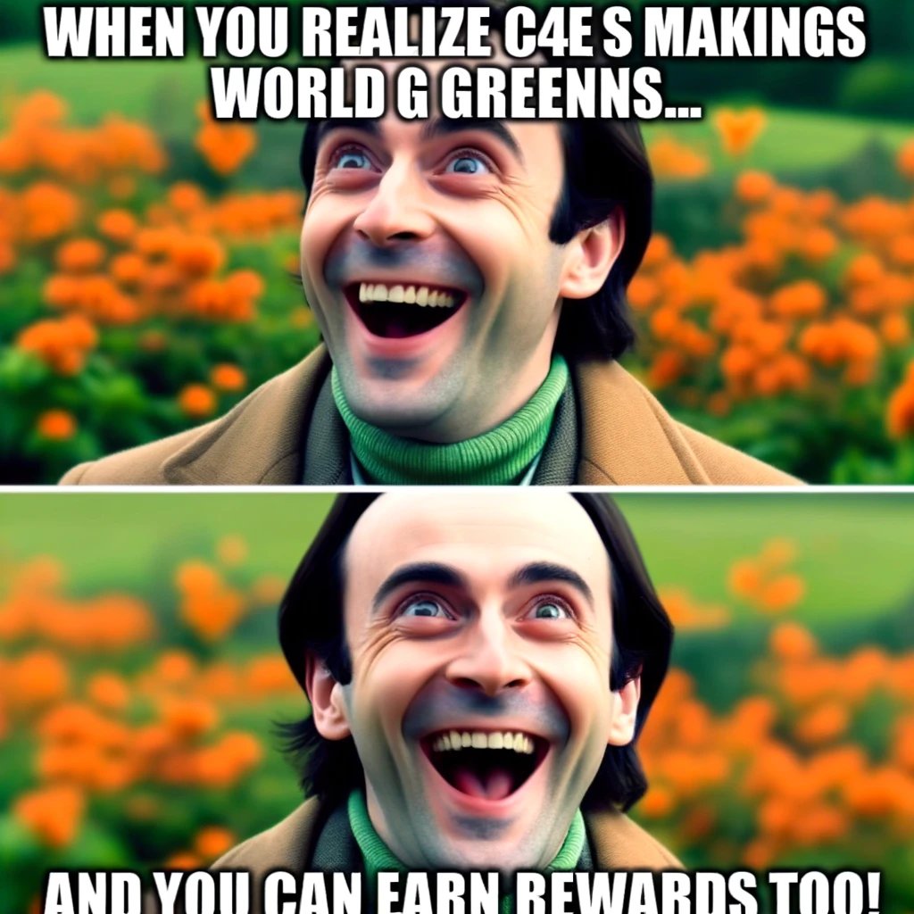🌍 When you realize @Chain4Energy is making the world greener and you can earn rewards too! 😍💚 #C4E #CleanEnergy #CryptoRewards #GreenEnergy