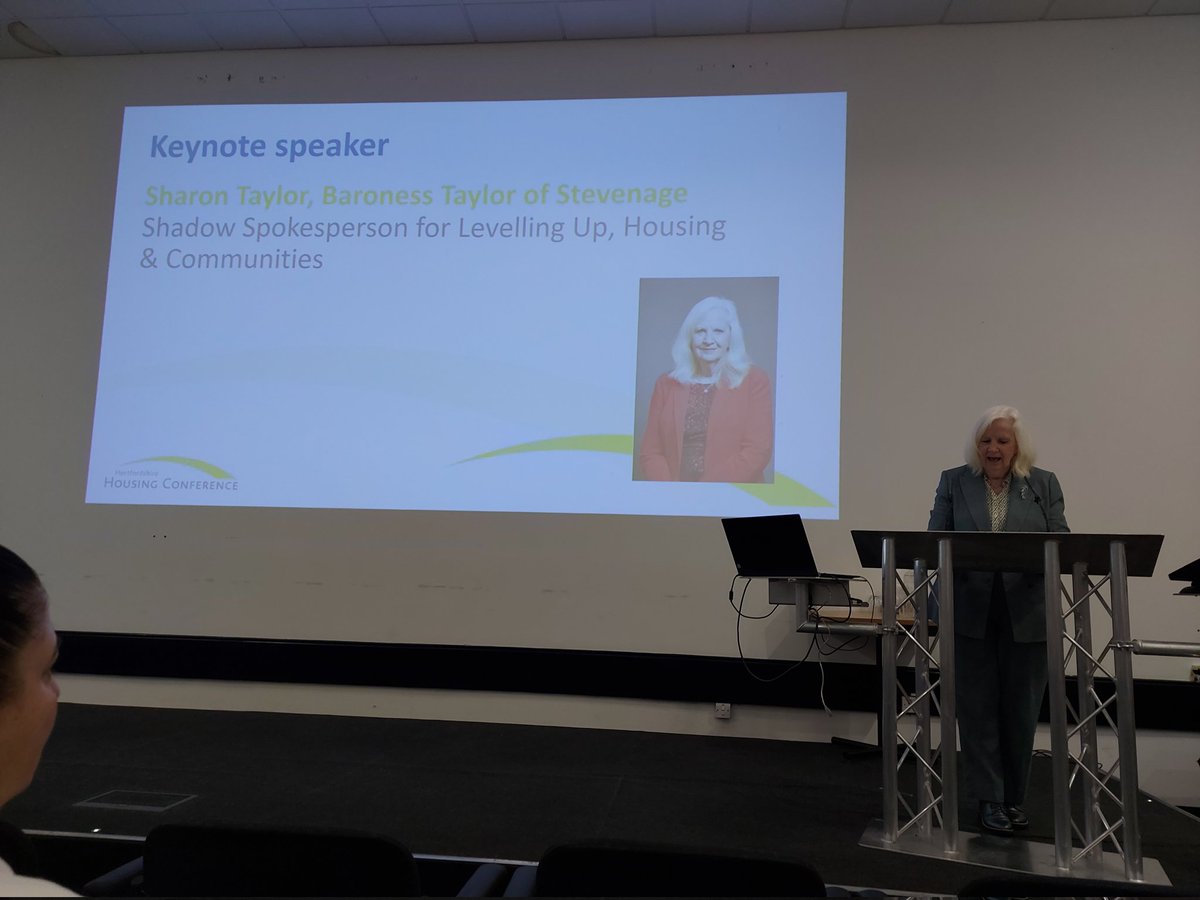 Fantastic keynote address to the Hertfordshire Housing Conference from Baroness Taylor of Stevenage <a href="/SharonStevenage/">Baroness Dr Sharon Taylor of Stevenage, OBE</a> Much to do if we are to address the local and national housing challenge but it is clear that further investment in social housing is a big part of the answer