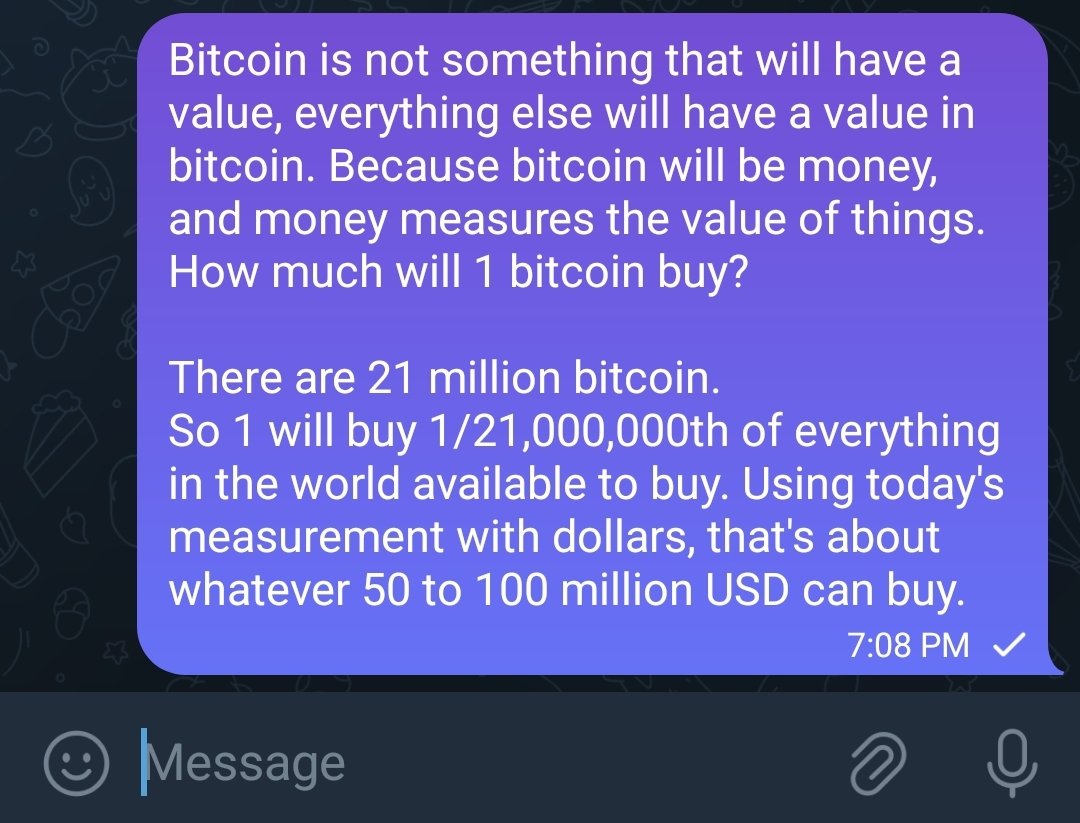 Answering questions in DMs, 'what will the value of Bitcoin be if the dollar dies?' ...