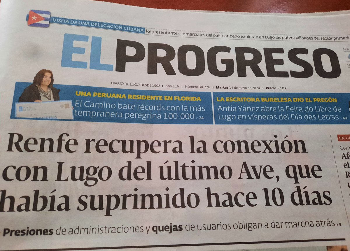 A xestión e a presión política moitas veces dan resultado. RENFE recupera a conexión Ourense-Lugo suprimida hai 10 días. O labor do BNG, sempre útil para #LUGO e para a #GALIZA.