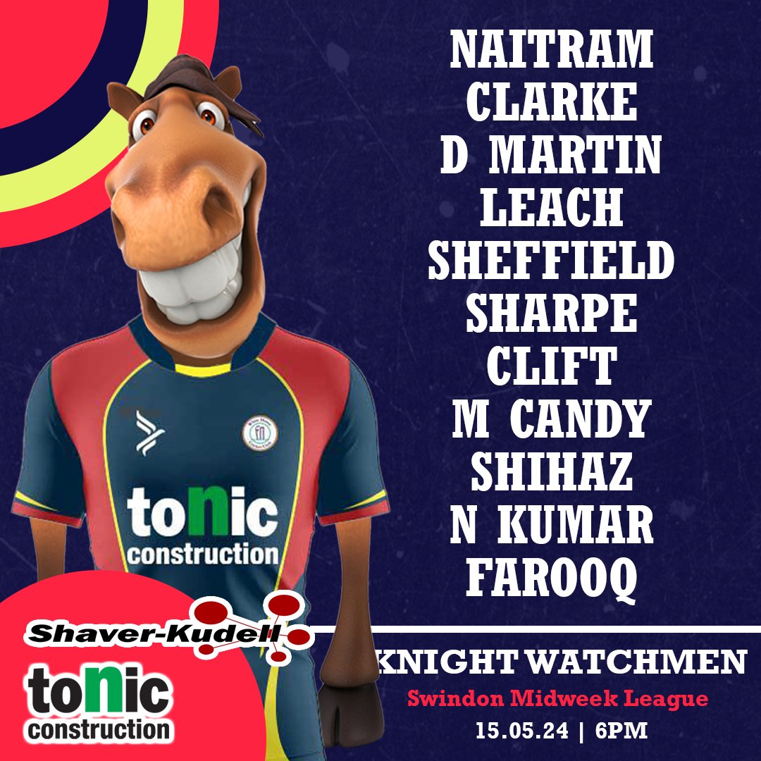 Your White Horse team reporting for Swindon Midweek League duty.

Oppo: Knight Watchmen 
Venue: Swindon Nalgo
Date: 16/5/24
Time: 6pm

#HorsePower