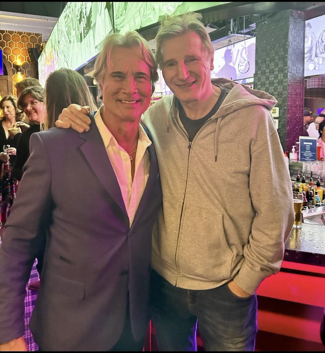 What a legend. With Liam at the wrap party for, «Ice Road 2, Road To The Sky ». A nicer bloke doesn’t exist. 🙏 #liamneeson Via Instagram rjnorton70