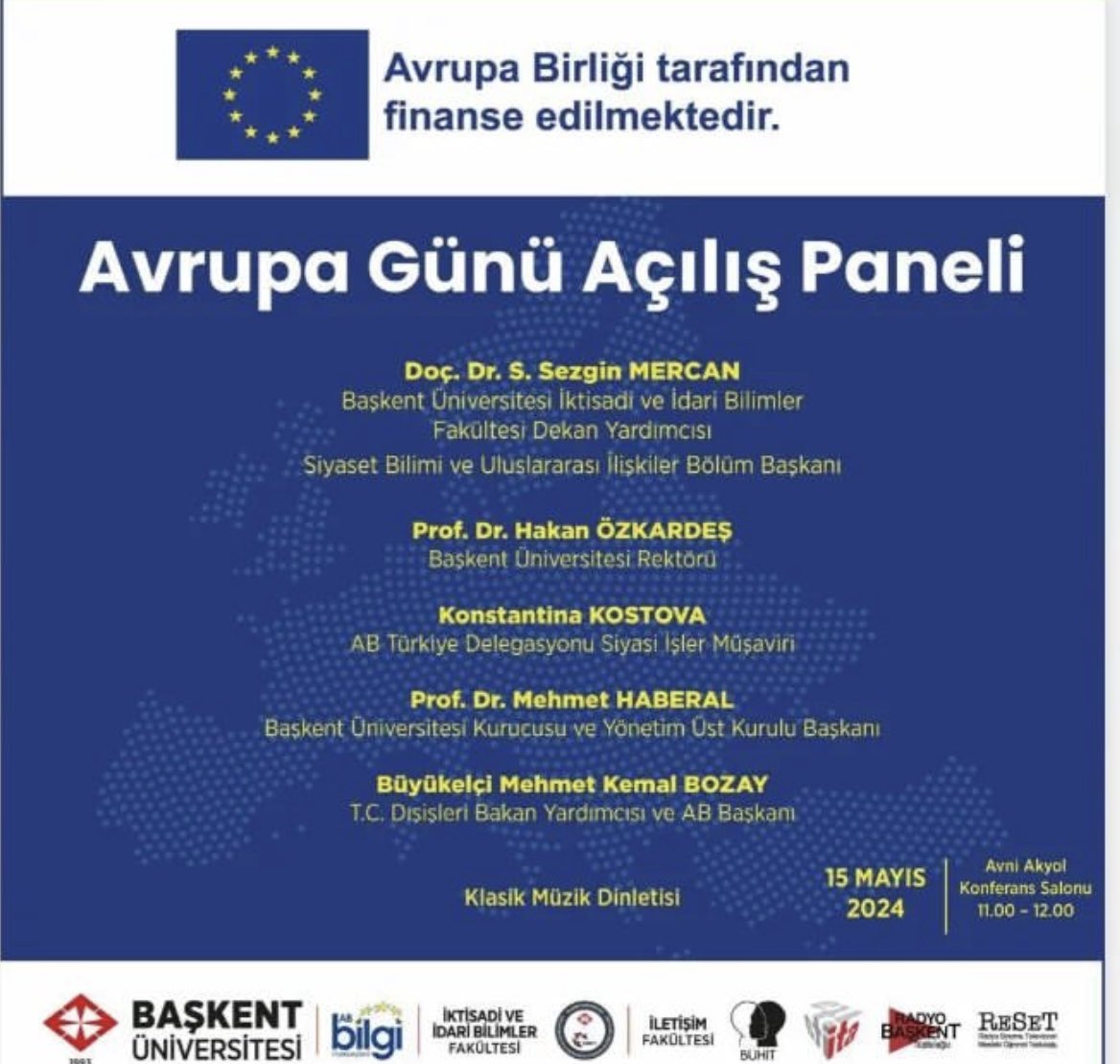 Avrupa Birliği Türkiye Delegasyonu ile Başkent Üniversitesi’nin ortaklığında düzenlenen 15-16-17 Mayıs tarihleri arasında gerçekleşecek etkinliklerimize tüm öğrencilerimiz davetlidir @SibuBaskent @EUDelegationTur