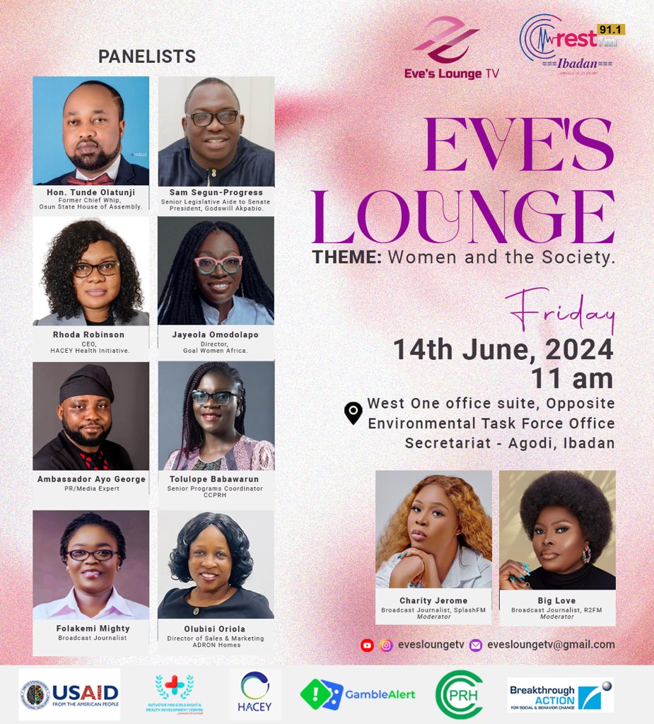 Meet the Panelists! 

Join us at the Eve's Lounge event on June 14th to hear from our incredible panelists! 

Don’t miss this opportunity to learn from the best, connect with like-minded individuals, and be part of a transformative experience. 
#womenandgirls #eveslounge