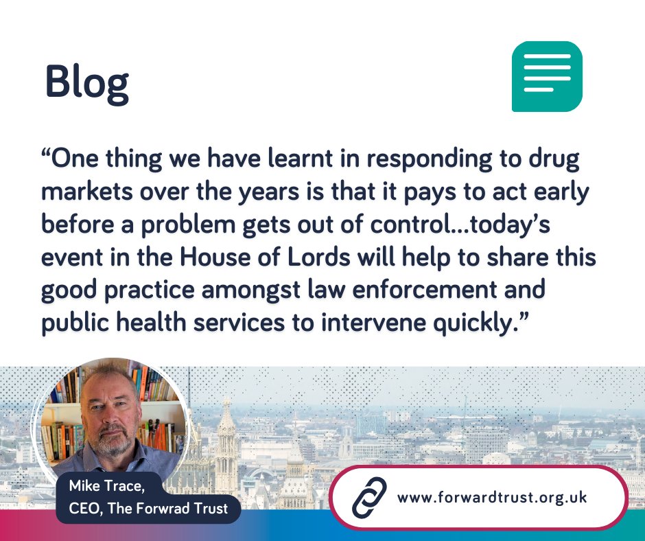 The #ForwardTrust, @Druglink and @TheNelsonTrust are co-hosting an event in the @UKHouseofLords today to highlight the dangers of synthetic drugs in the UK. Forward CEO, @MikeTrace61, has written a new blog about the importance of this session ⬇ bit.ly/4dHz8PA