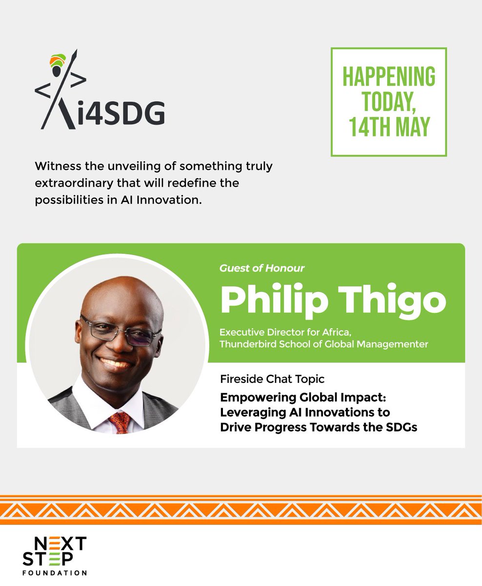 🎊 Stay tuned for updates from our exclusive launch event, happening later today, where we'll be honored by the presence of Philip Thigo, MBS, UN High-Level Advisory Board Member on #AI. 

Exciting updates coming your way soon! #Ai4SDG #AiInnovation