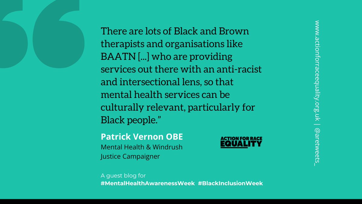 💭✍️NEW BLOG! This #MentalHealthAwarenessWeek, which coincides w/ #BlackInclusionWeek, we sat down with @ppvernon to discuss mental health services for Black people, and ways to foster inclusion for our communities. Read the interview on #AREvoices: ow.ly/zLEe50REjGB