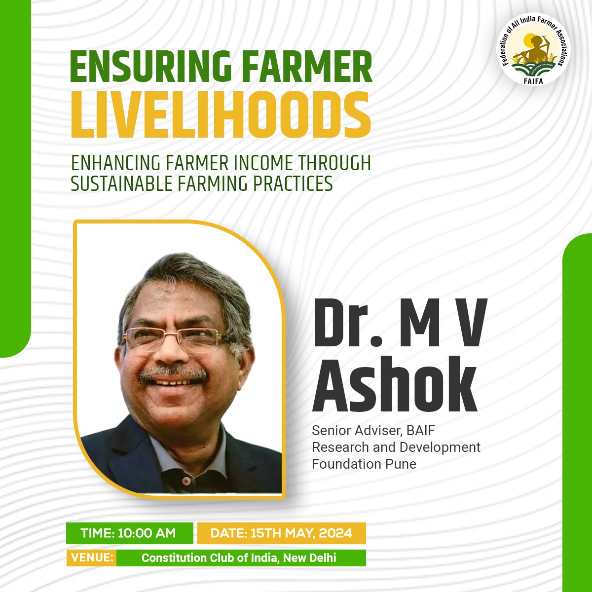 Farming for a better tomorrow! Don't miss Dr. M V Ashok's talk on Sustainable Agricultural Practices on May 15th, 2024.
#SustainableFarming #FutureOfFarming