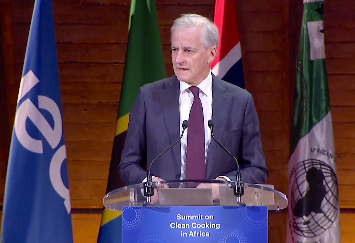 At the Summit on Clean Cooking in Africa currently taking place the Prime Minister of #Norway @jonasgahrstore emphasized that we need to come together to provide finance, logistics and political will to move forward the #cleancooking agenda and save lives across #Africa.