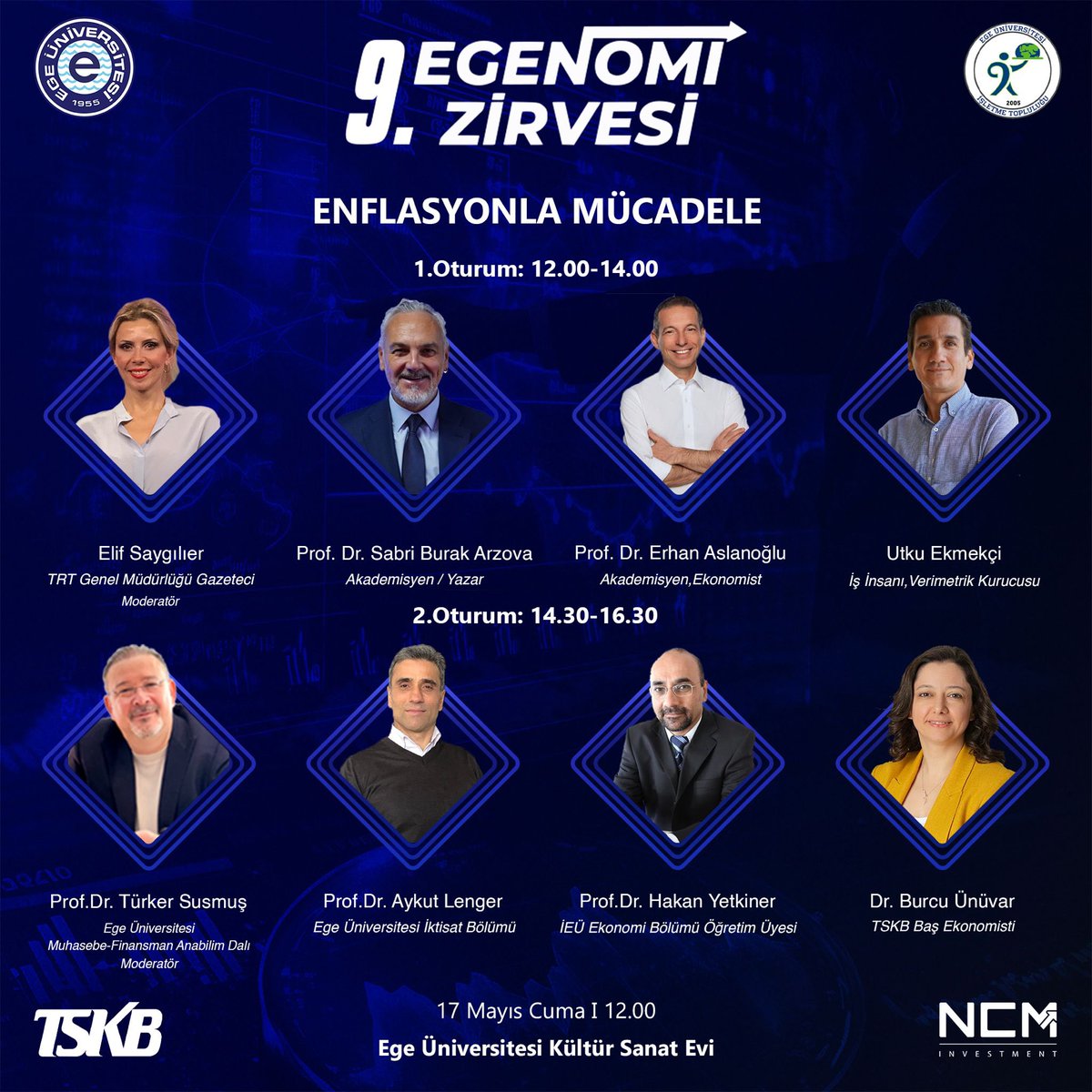 Heyecanla beklenen an geldi!
9. EGENOMİ ZİRVESİ’nde bu seneki konumuz: “Enflasyonla Mücadele!”
etkinliğimiz, 17 Mayıs'ta Kültür Sanat Evinde saat 12.00' da başlayacak.
Kayıt formuna biyografimizdeki linkten ulaşabilirsiniz! 
 #ekonomi #egeisletme
#egeüniversitesi #egenomizirvesi