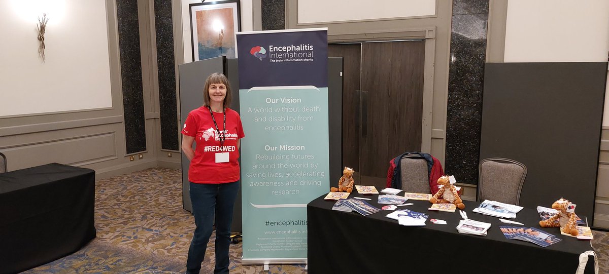 Hit the ground running at #HiiD @encephalitis @DigbyBrownLLP already lots of interest in our stand and literature available. Lovely to see 2 familiar faces too from the support group