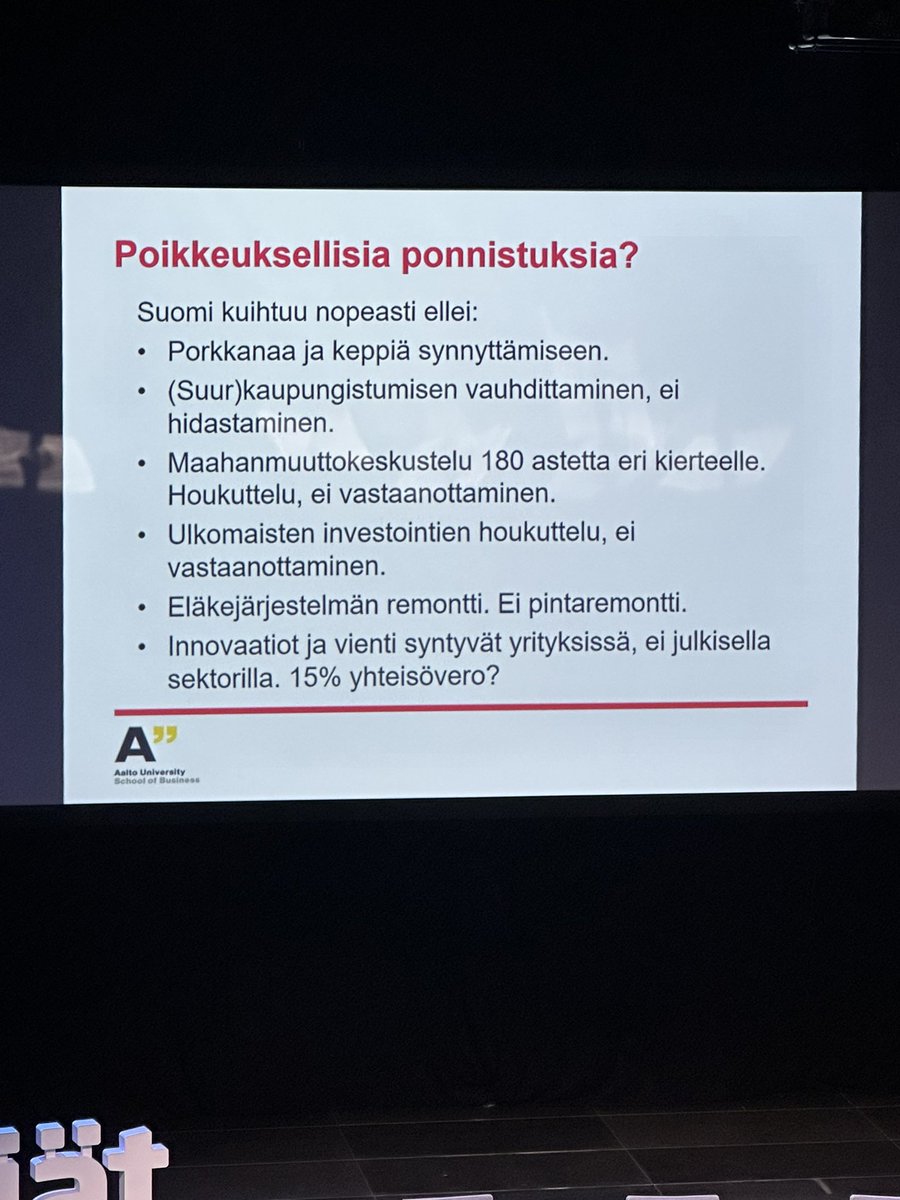 Miten 🇫🇮 nousuun? <a href="/InvestmentTraps/">Vesa Puttonen</a> ajatuksia eri toimenpiteistä. #kujo2024 #yrittäjät