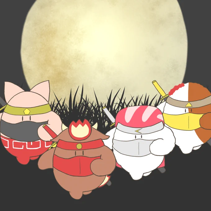 まんプクさん()に3日前に投稿した絵 カクレンジャーの新作が発表された日に描いたネタです 赤白黄の配役はすぐ決まったのですがラーメンさんをどうするか迷った結果、 まぁ黒豚とかあるしな～と思って黒にしました ケインコスギさんに何となくお礼申し上げます