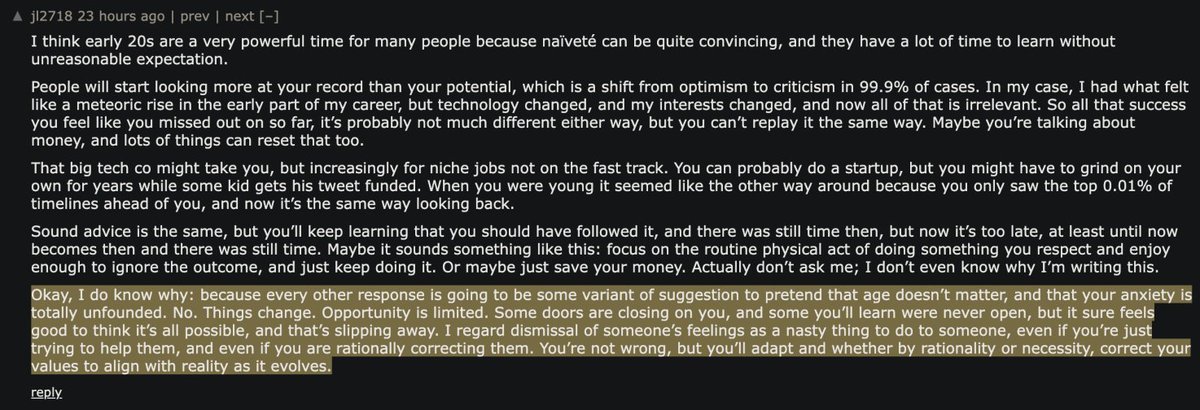 i received this wild response, that i do think is random, but also probably one of the best responses on the topic: news.ycombinator.com/item?id=403363…