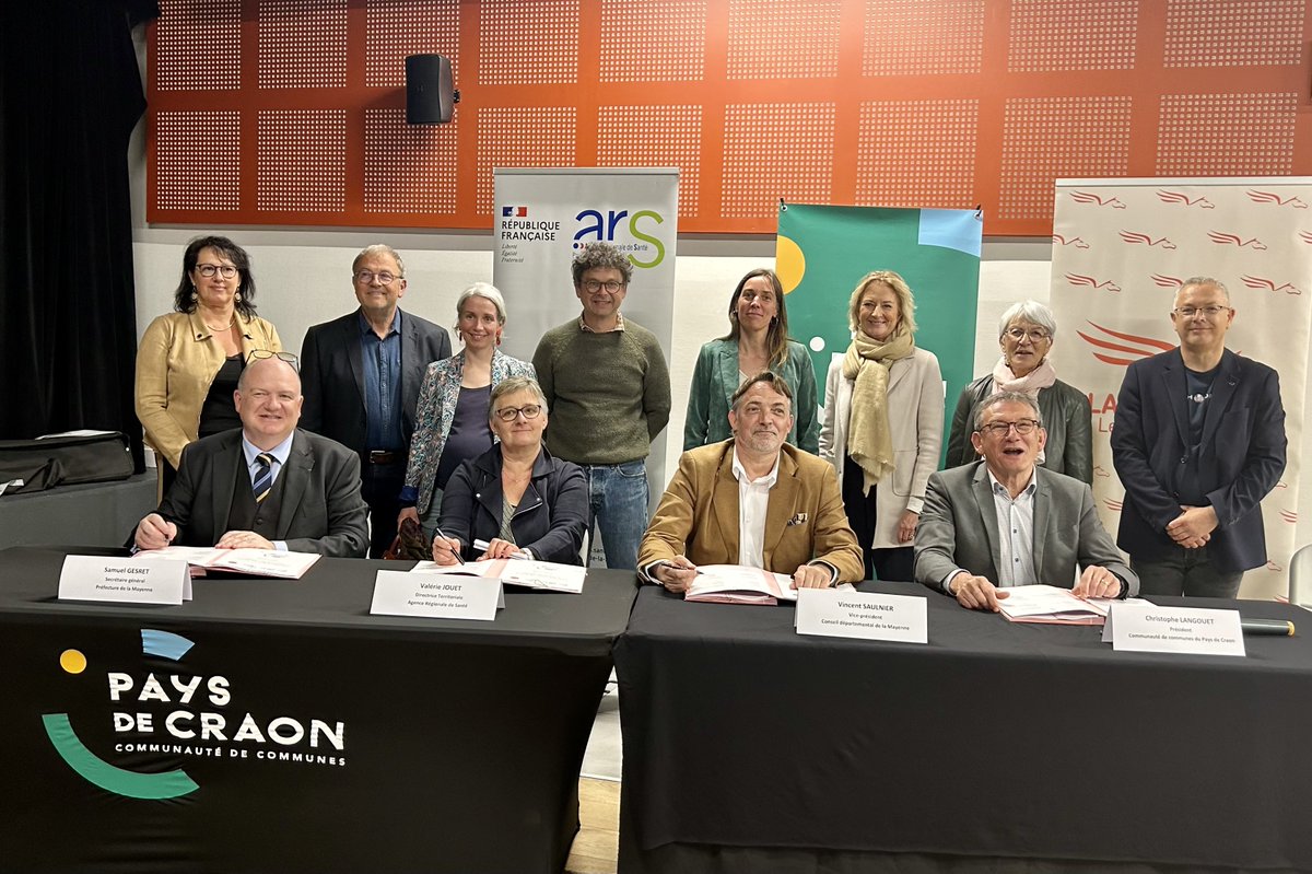 [#SANTE] ⚕ Retour sur la signature du 4e Contrat Local de Santé du @PaysCraon. 👉 Le Département, partenaire majeur, a signé ce contrat pour réduire les inégalités territoriales et sociales de santé.