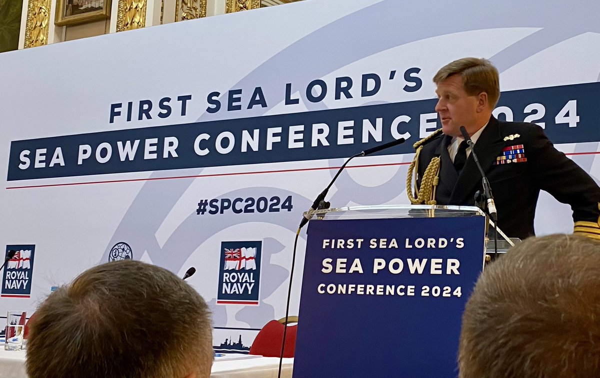 Admiral Sir Ben Key opens First Sea Lord’s SeaPower Conference at Lancaster House. Full agenda over 2 days. @FirstSeaLord #SPC2024