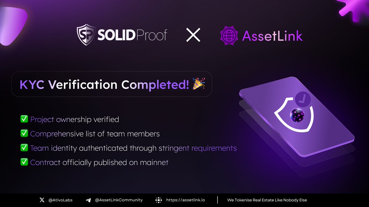 ⚡️ We're super excited to announce that we've successfully completed #KYC verification by @SolidProof_io! 🎉 🙌 This is a testament to our commitment to #security, #transparency, and building trust within our community. 👀 Check out the full KYC report: github.com/solidproof/pro…