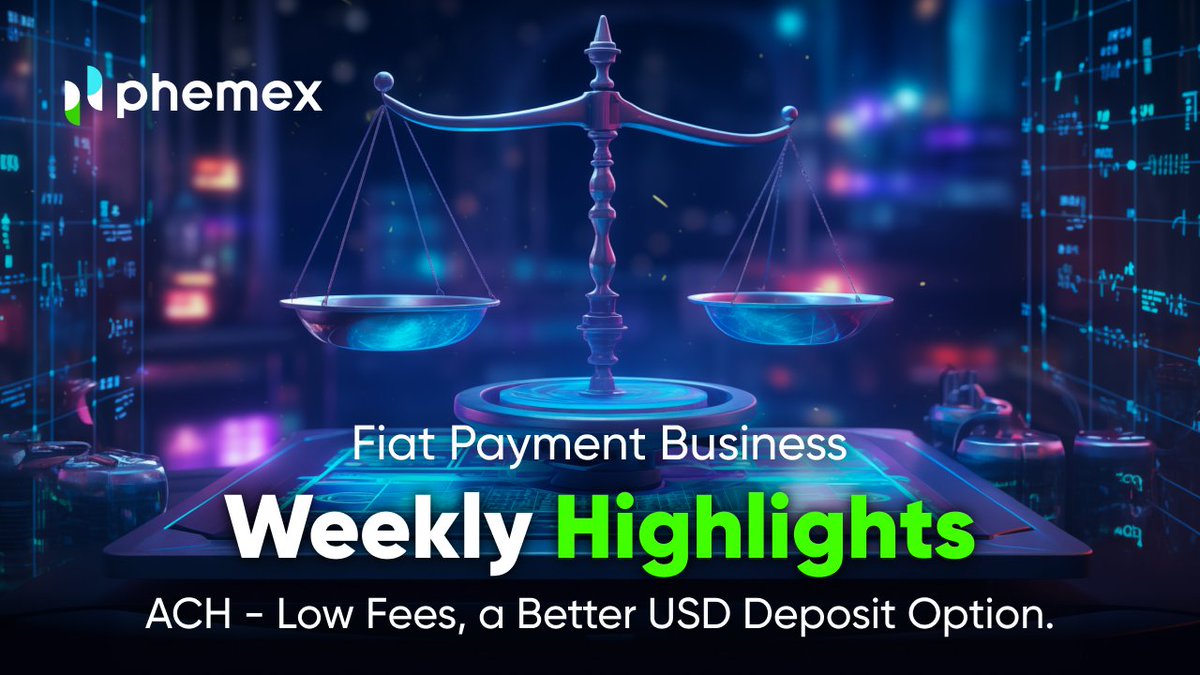 Switch to ACH for your USD deposits and save big! 🚀 Say goodbye to high fees – only 0.99% compared to 3.60% with credit card deposits. A smarter way to manage your money! 💡 👉 phemex.com/fiat/buy-crypt… #LowFees #BetterBanking #SaveMore