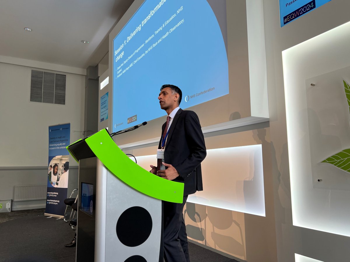 'It's important to focus on why the NHS was established - it a social contract between people' 'Diversity is not always precursor to inclusion, inclusion improves outcomes for our patients' @DrHNaqvi from @NHS_RHO telling us to focus on the data and #OurNHSpeople #EQW2024