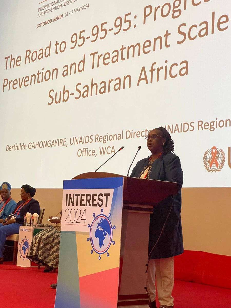 'The next few years must lead us to the end of Aids as a public heath issue and to sustain the impact of the response to HIV for and beyond 2030.' Regional Director @berthildeunaids at @INTERESTconf in 🇧🇯. #EndAIDS2030