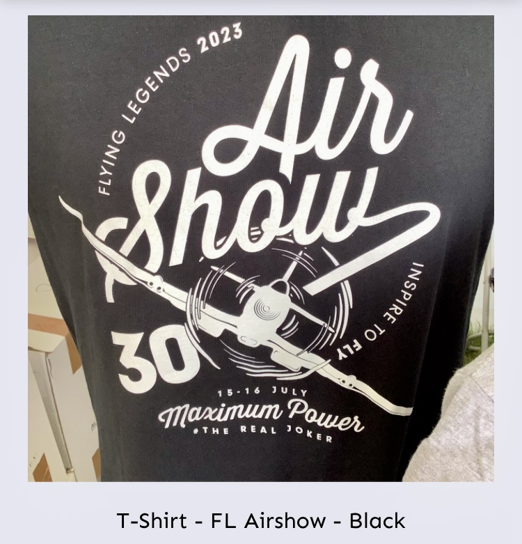 FriendsofTFC's tweet photo. If you missed the chance to buy your Flying Legends 2023 merchandise at the show, we have some for sale in our shop. #airshows #aviationevents #flyinglegends #warbirds
https://t.co/IYySuJI5a5 https://t.co/NI6ngJdezU