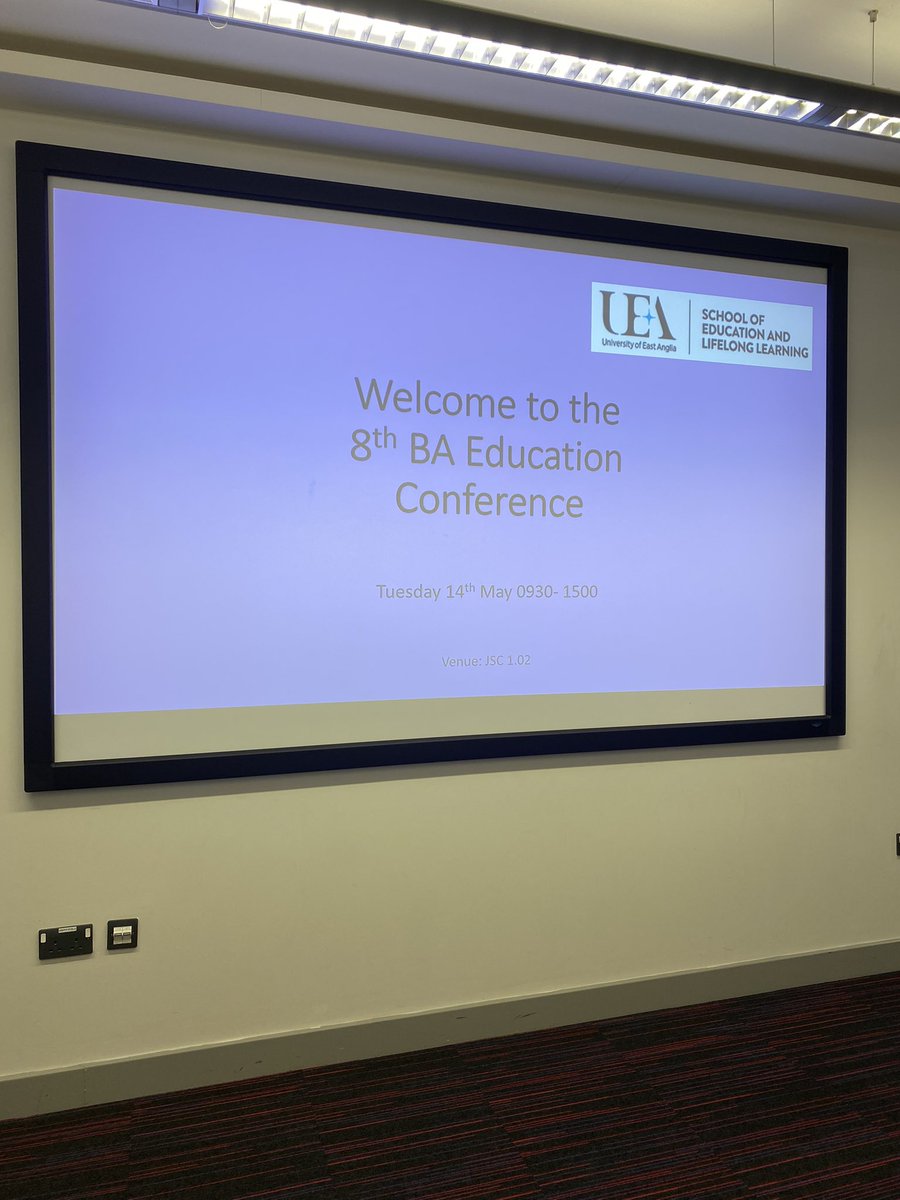Excited for the @ba_edu_uea 8th #studentconference Looking forward to seeing and hearing student presentations on their key issues in education research