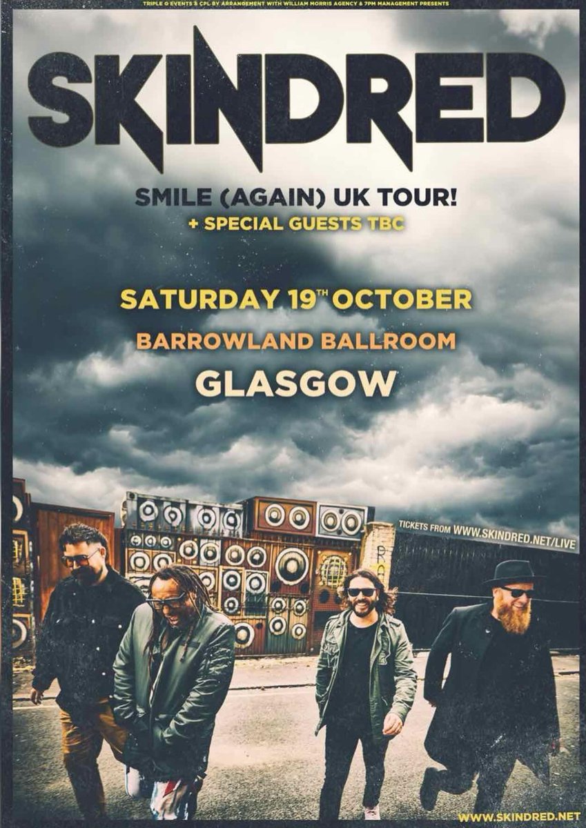 On Sale Wed 15th 10am
SKINDRED
@TheBarrowlands 
@WhatsOnGlasgow 
@Skindredmusic