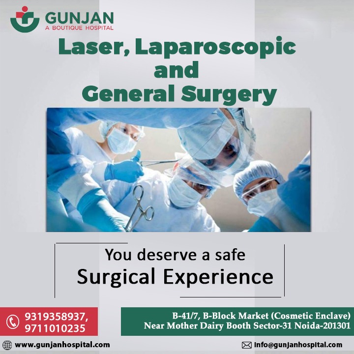 Gunjan Hospital offers expert Laser, Laparoscopic and General Surgery services, combining cutting-edge technology with personalized care to ensure optimal health outcomes.

#GunjanHospital #LaserSurgery #LaparoscopicSurgery #GeneralSurgery #AdvancedSurgery #MinimallyInvasive