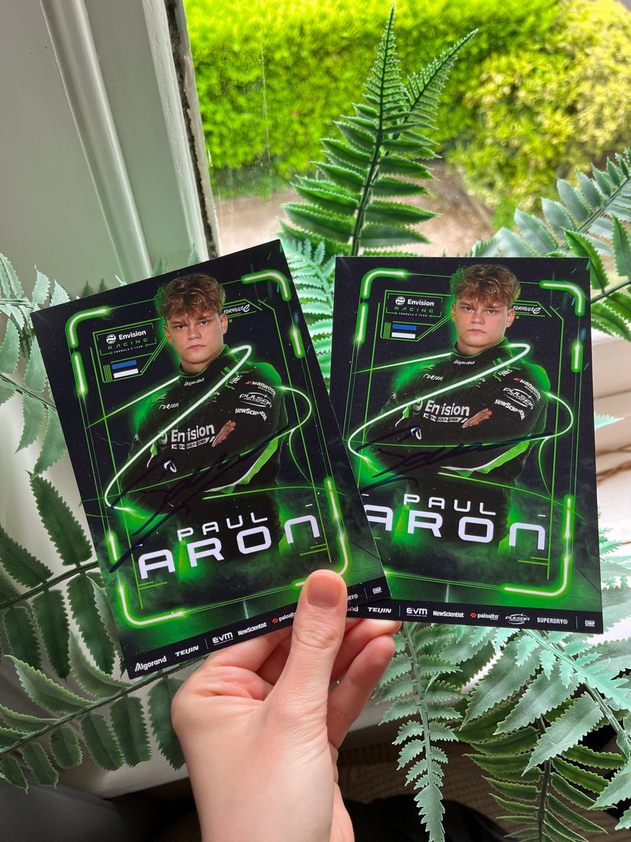 🎁 GIVEAWAY🎁

I have two signed Paul Aron Envision Racing driver cards to give away to fans.

To enter:
- Retweet this tweet
- Must be following <a href="/formulaesource/">Formula E Source</a> 

Winners will be selected randomly and contacted on the 18th of May 2024. Winners must be based in Europe.