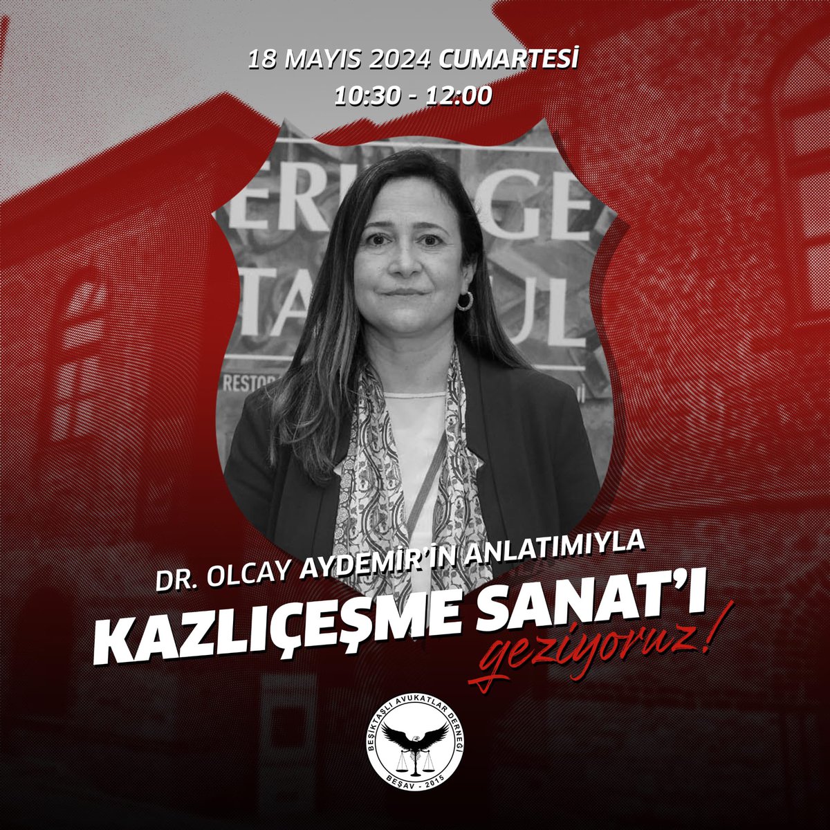 Beşiktaşlı Avukatlar Derneği olarak zamanın tozunu aralayıp tarihe ışık tutan bir keşfin hikayesine şahit olmak için Dr. Olcay Aydemir’in (@ogokal74 ) anlatımıyla #KazlıçeşmeSanat’ı geziyoruz. Program kapsamında Beşiktaşlı Avukatlar Derneği üyelerinin katılımları ile Kazlıçeşme