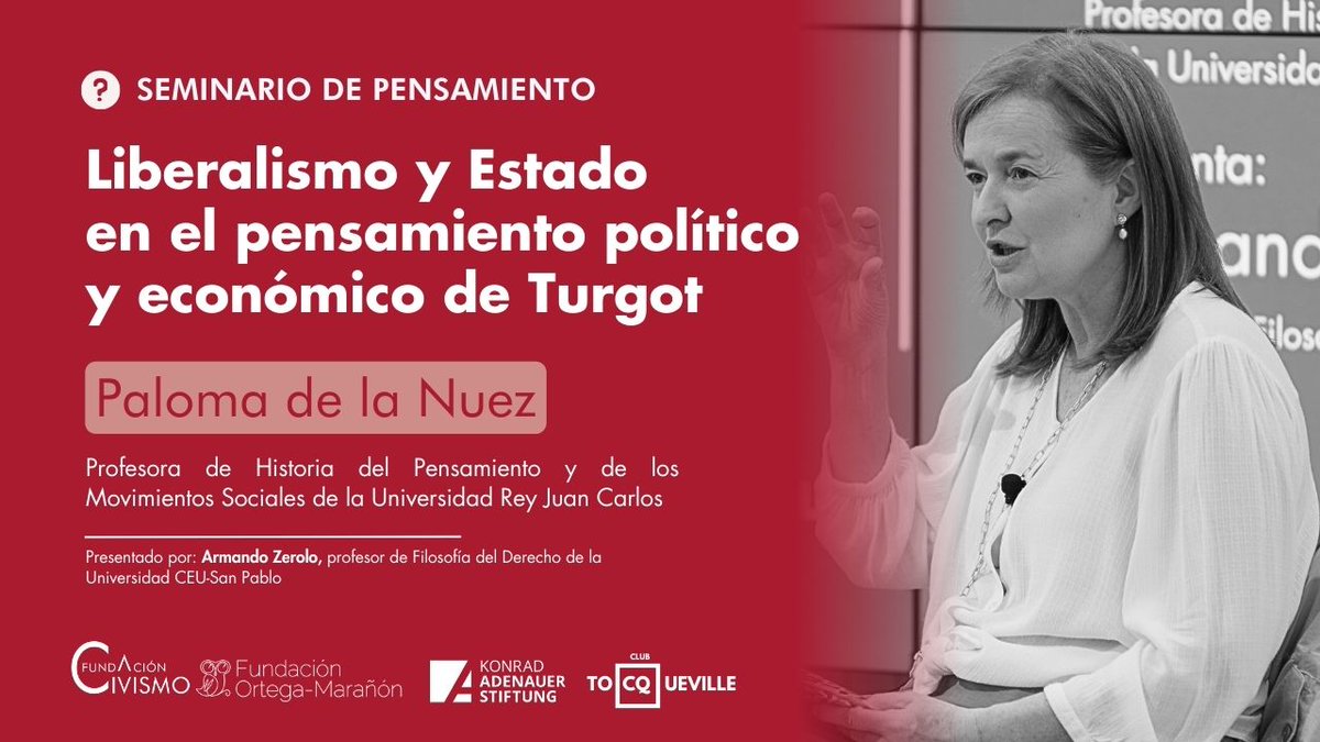 📹 Ya disponible el VÍDEO del Seminario de Pensamiento con <a href="/palomadelanuez/">paloma de la nuez</a>: «Liberalismo y Estado en el pensamiento político y económico de Turgot» presentado por <a href="/azeroloduran/">Armando Zerolo Durán</a>.

En <a href="/fortegamaranon/">Fundación Ortega-Marañón</a> con <a href="/kas_madrid/">KAS España&Portugal</a> y <a href="/ClubTocqueville/">Club Tocqueville</a>. 

👉🏼 Véalo aquí: civismo.org/noticias/semin…